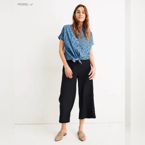 Madewell Cropped High Rise Wide Leg Pants Size M